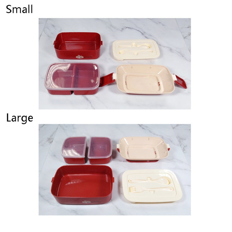 Cute Rabbit Double Layer Plastic Lunch Box Large Capacity Portable Lunch Box, Style: