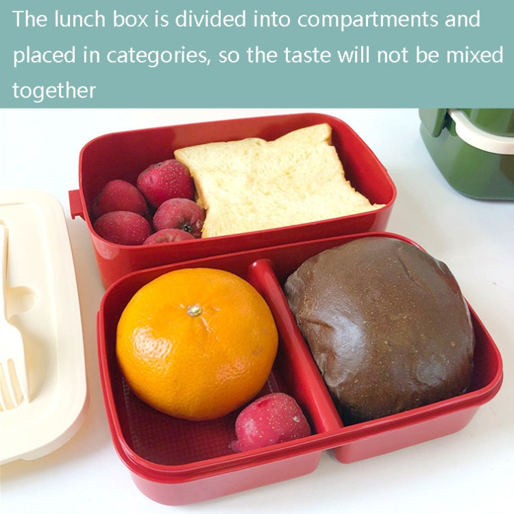 Cute Rabbit Double Layer Plastic Lunch Box Large Capacity Portable Lunch Box, Style: