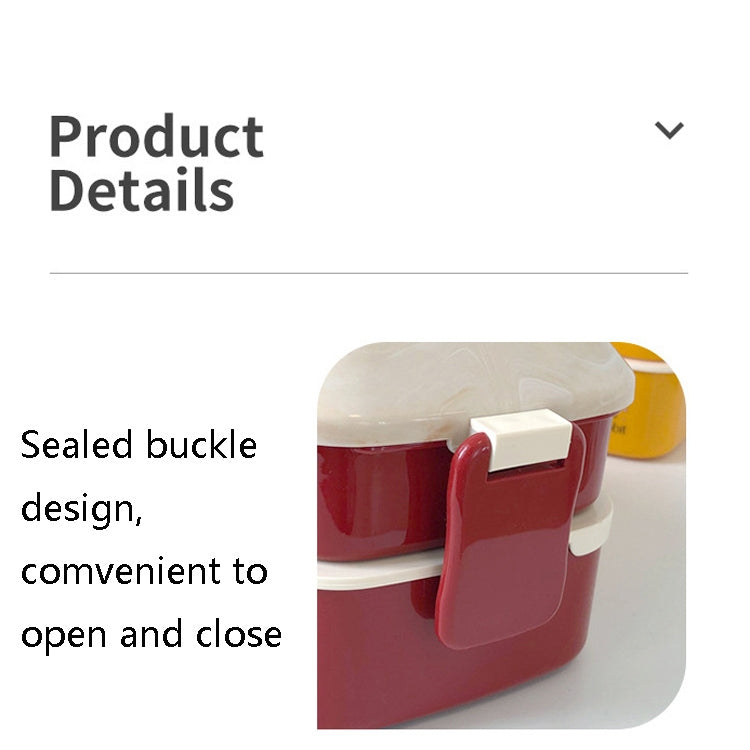 Cute Rabbit Double Layer Plastic Lunch Box Large Capacity Portable Lunch Box, Style: