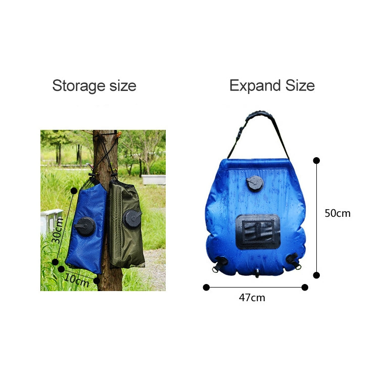 20L Solar Bath Bag Outdoor Self Driving Camping  Hot Water Bottle Portable Outdoor  Bath Water Storage Bag