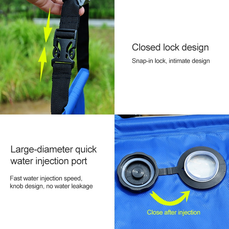 20L Solar Bath Bag Outdoor Self Driving Camping  Hot Water Bottle Portable Outdoor  Bath Water Storage Bag