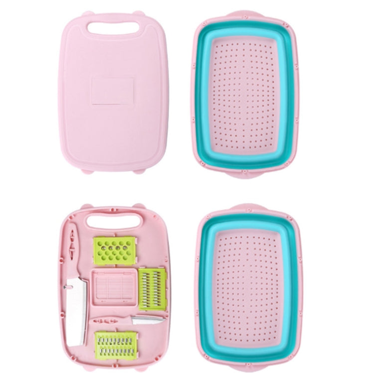 9 in 1 Folding Cutting Board Plastic Multi Function Household Cutting Board Kitchen Antibacterial Mildew Cutting Board Cutting Knife Set