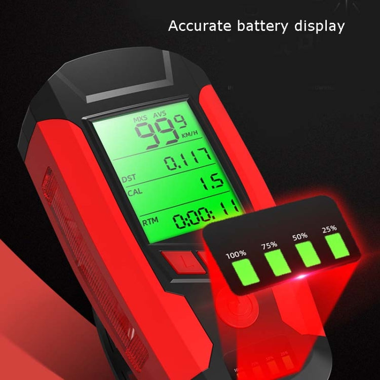 Front Light (With Fog Light) & Horn & Speedometer  Multifunctional Bicycle Mountain Bike Headlight