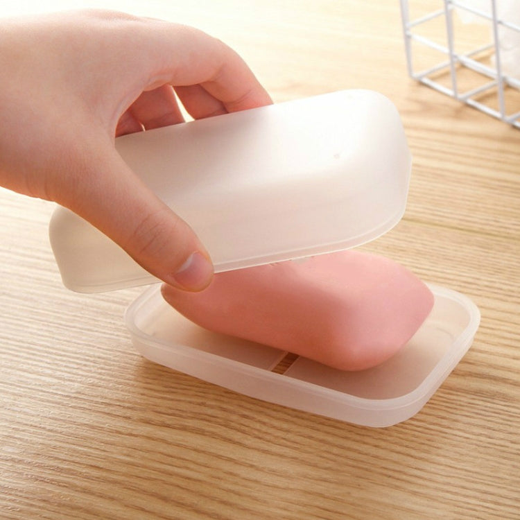 Double-layer Soap Box Portable Travel Soap Tray With Lid Draining, Random Color