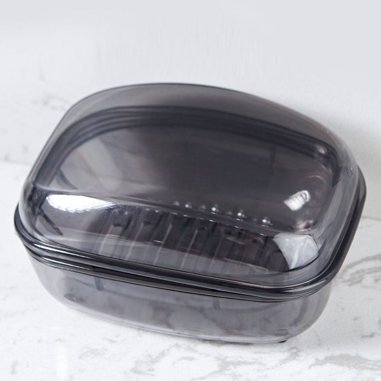 Bathroom Soap Box Transparent With Lid Drain Seal Travel Portable Double Layer Laundry Soap Box
