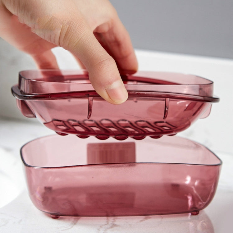 Bathroom Soap Box Transparent With Lid Drain Seal Travel Portable Double Layer Laundry Soap Box