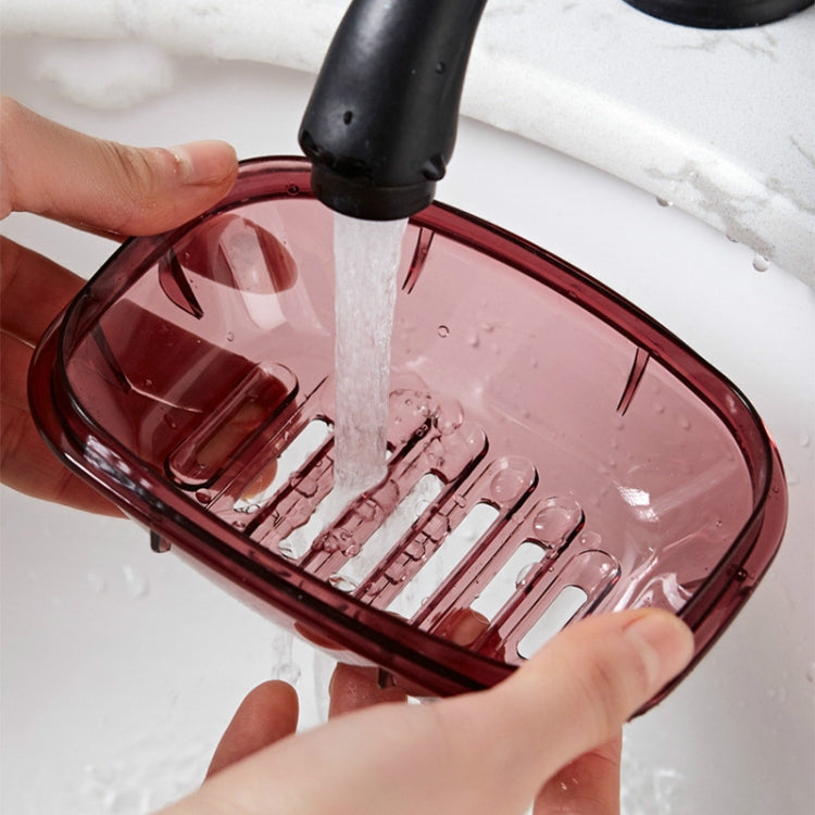 Bathroom Soap Box Transparent With Lid Drain Seal Travel Portable Double Layer Laundry Soap Box