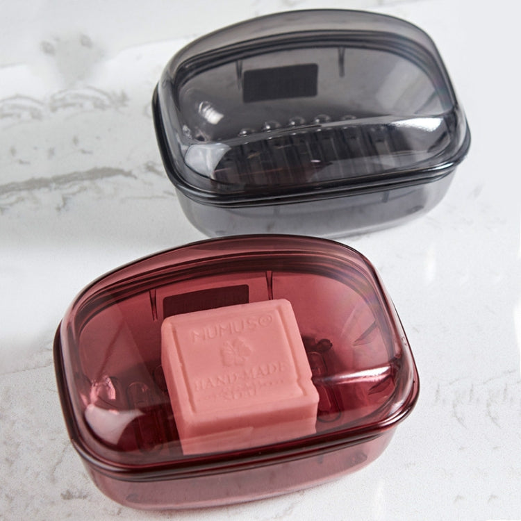 Bathroom Soap Box Transparent With Lid Drain Seal Travel Portable Double Layer Laundry Soap Box