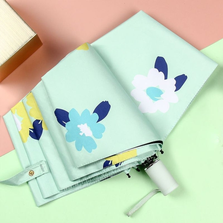 Illustration Folding Black Glue Sun Umbrella Tri-fold Sunny Rain Umbrella