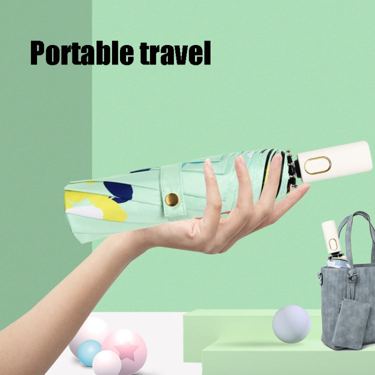 Illustration Folding Black Glue Sun Umbrella Tri-fold Sunny Rain Umbrella