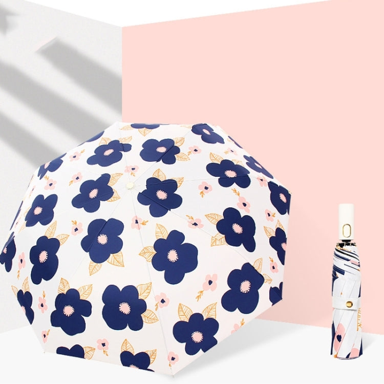 Illustration Folding Black Glue Sun Umbrella Tri-fold Sunny Rain Umbrella