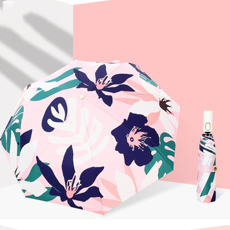 Illustration Folding Black Glue Sun Umbrella Tri-fold Sunny Rain Umbrella