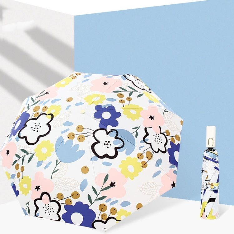 Illustration Folding Black Glue Sun Umbrella Tri-fold Sunny Rain Umbrella