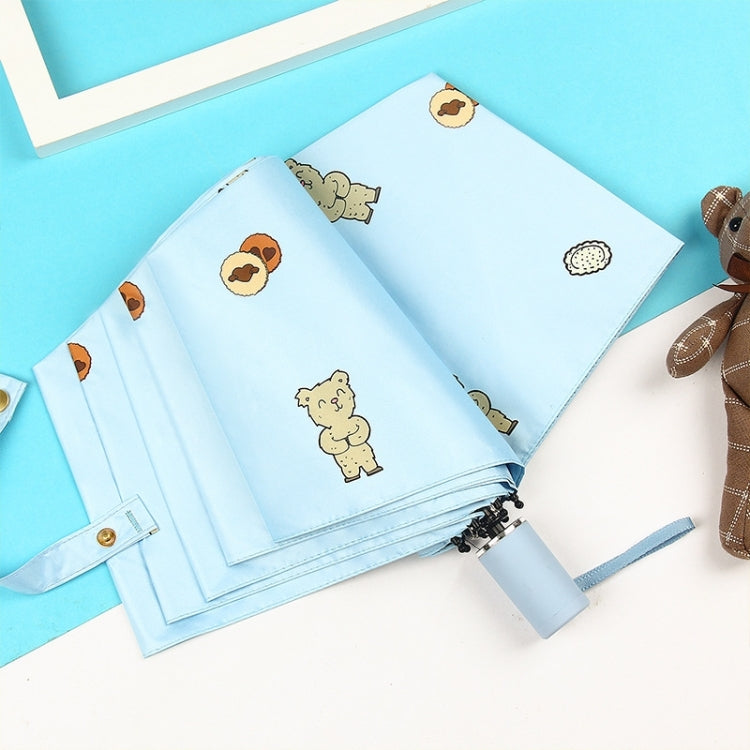 Children Sweet Vinyl Sunscreen Umbrella Tri-fold Student Cartoon Folding Umbrella