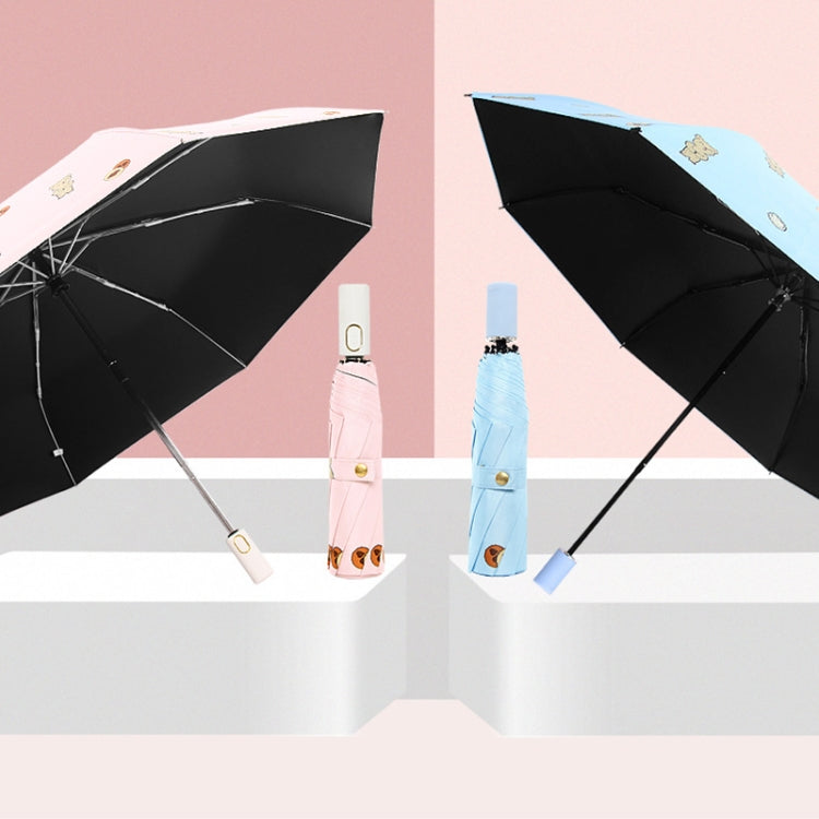 Children Sweet Vinyl Sunscreen Umbrella Tri-fold Student Cartoon Folding Umbrella