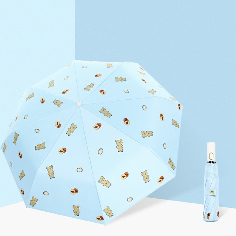 Children Sweet Vinyl Sunscreen Umbrella Tri-fold Student Cartoon Folding Umbrella