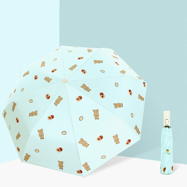 Children Sweet Vinyl Sunscreen Umbrella Tri-fold Student Cartoon Folding Umbrella