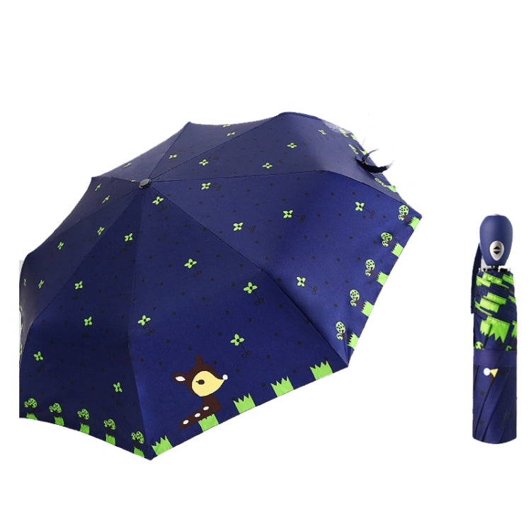 Creative Cute Cartoon Children Full Automatic Sun Umbrella Folding Vinyl Umbrella