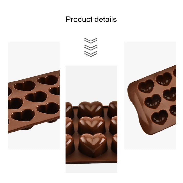 8 PCS Silicone Love Shape 15 Grid Cake Chocolate Ice Tray Mold