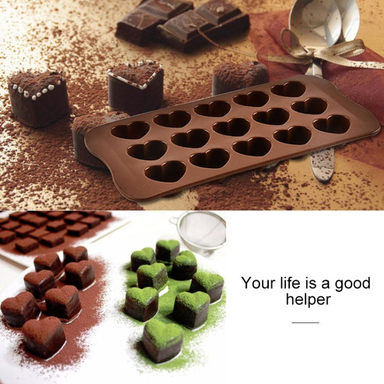 8 PCS Silicone Love Shape 15 Grid Cake Chocolate Ice Tray Mold