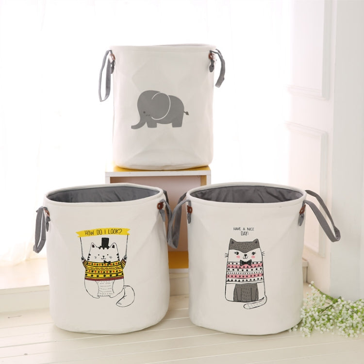 Fabric Round Dirty Clothes Bucket Home Children Toy Folding Storage Basket