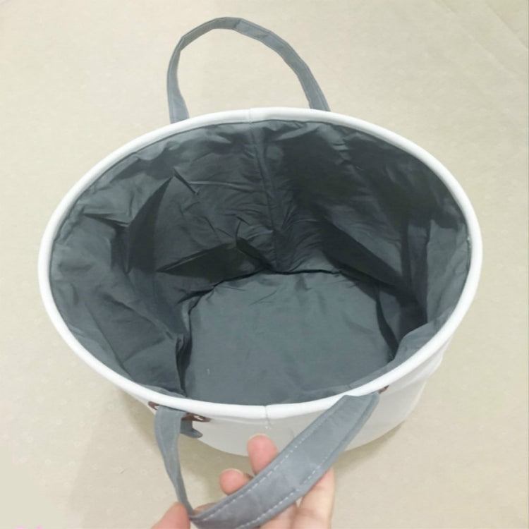 Fabric Round Dirty Clothes Bucket Home Children Toy Folding Storage Basket