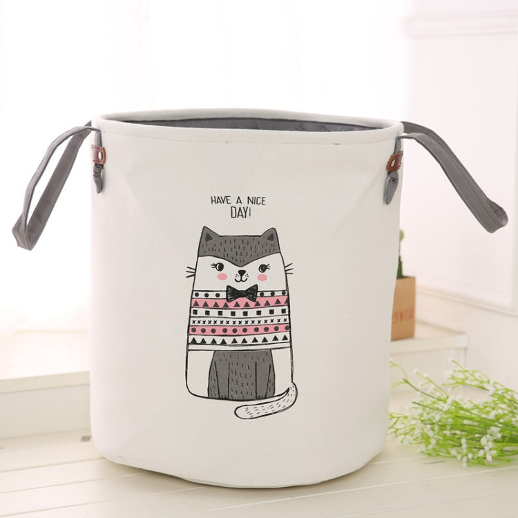 Fabric Round Dirty Clothes Bucket Home Children Toy Folding Storage Basket