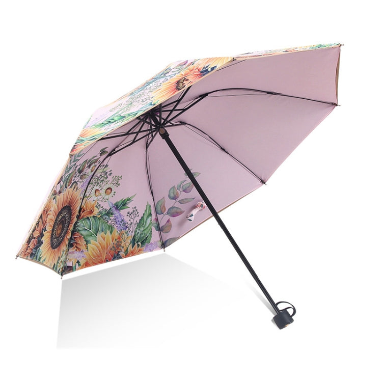 Sunflower Vinyl Sunscreen Double-layer Sunshade UV Umbrella Folding Rain and Sun Dual-purpose Umbrella