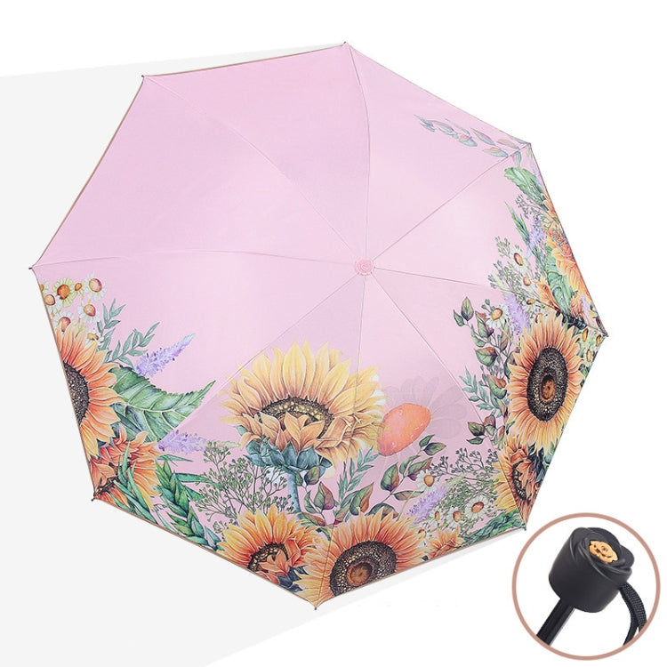 Sunflower Vinyl Sunscreen Double-layer Sunshade UV Umbrella Folding Rain and Sun Dual-purpose Umbrella