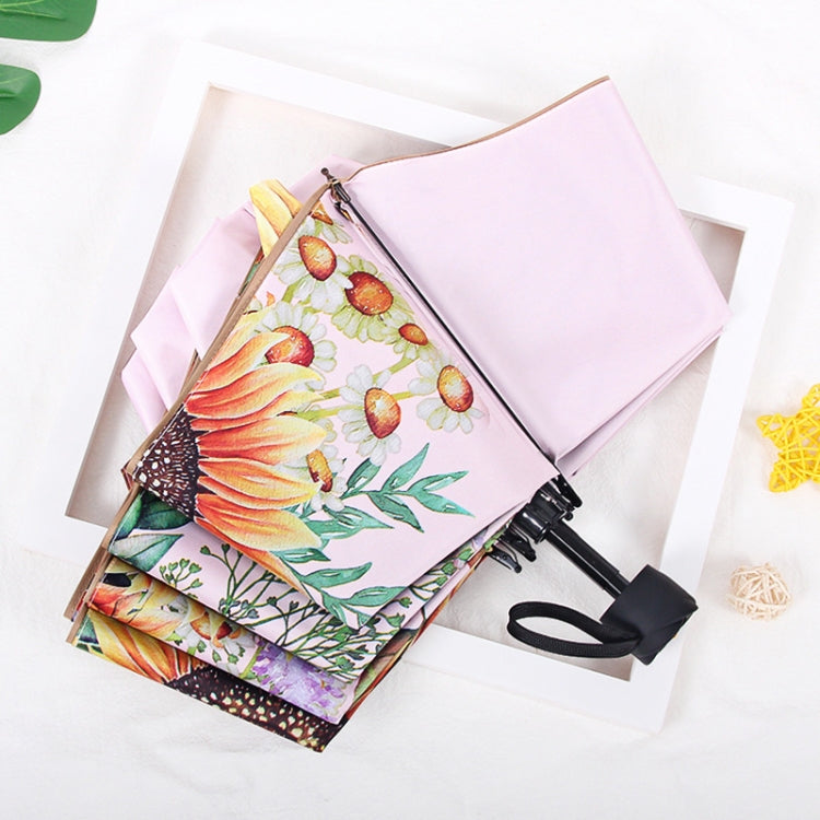 Sunflower Vinyl Sunscreen Double-layer Sunshade UV Umbrella Folding Rain and Sun Dual-purpose Umbrella