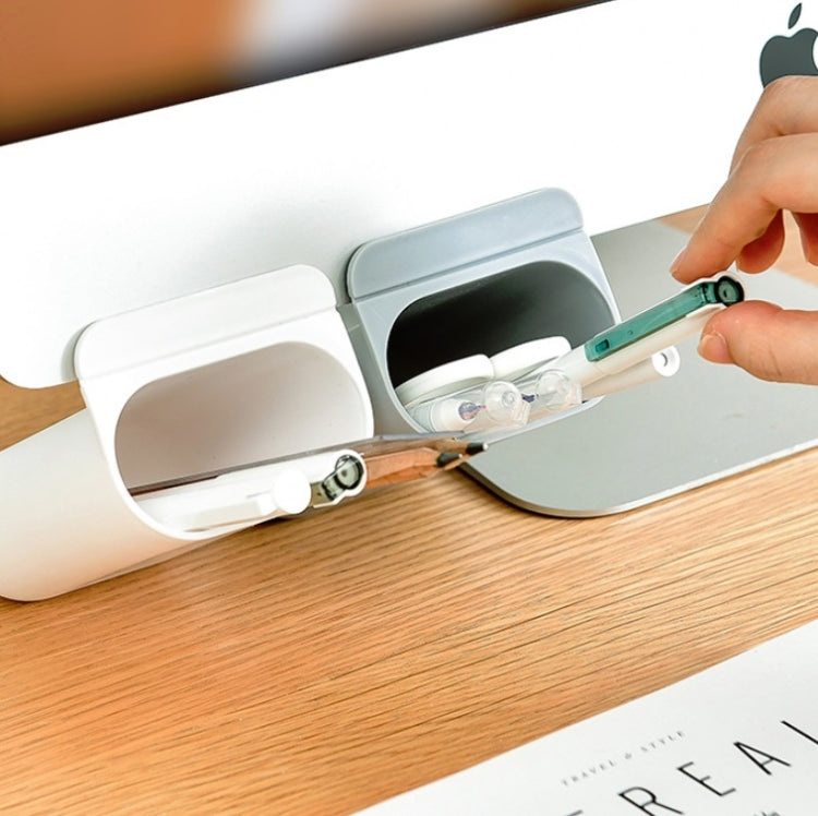 Sticky Pen Holder Desktop Can Hang Pen Case Office Stationery Storage And Sorting Box Random Colour