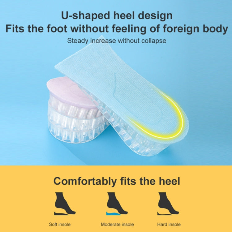 JF101 Invisible Transparent Silicone Heightening Pad Heel Heightening Insole Shock Absorption Half Pad