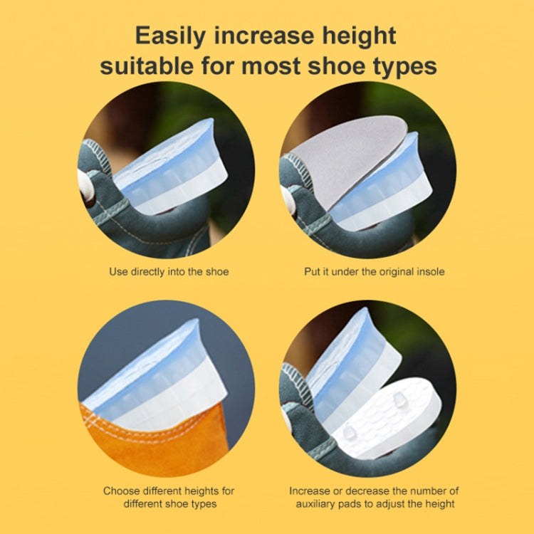 JF101 Invisible Transparent Silicone Heightening Pad Heel Heightening Insole Shock Absorption Half Pad