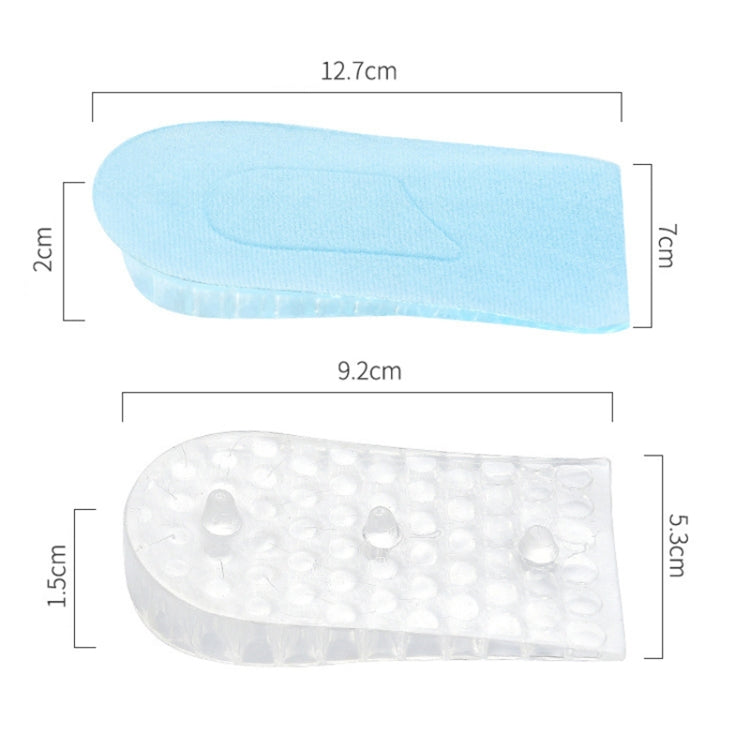 JF101 Invisible Transparent Silicone Heightening Pad Heel Heightening Insole Shock Absorption Half Pad