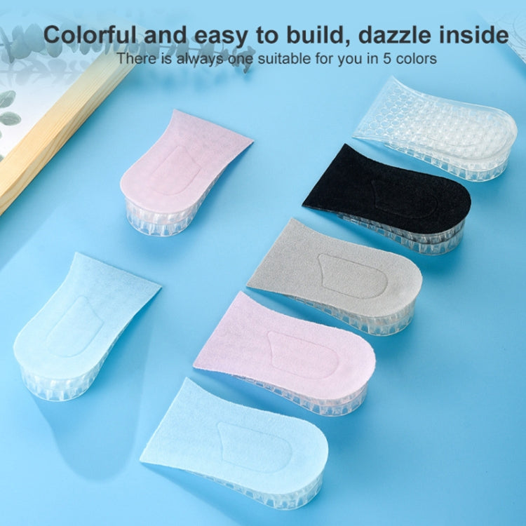 JF101 Invisible Transparent Silicone Heightening Pad Heel Heightening Insole Shock Absorption Half Pad