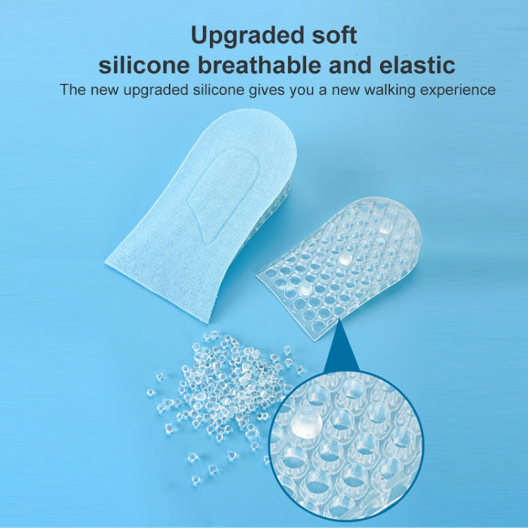 JF101 Invisible Transparent Silicone Heightening Pad Heel Heightening Insole Shock Absorption Half Pad