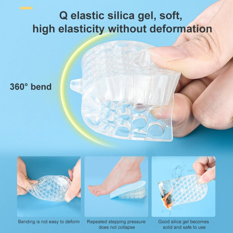JF101 Invisible Transparent Silicone Heightening Pad Heel Heightening Insole Shock Absorption Half Pad