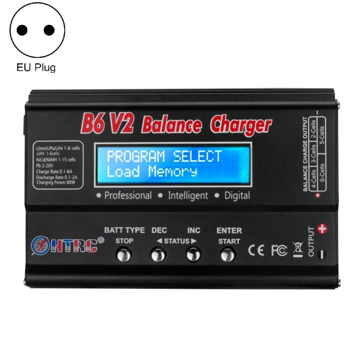HTRC B6 V2 Balance Charger Intelligent Model Airplane Lithium Battery Charger,