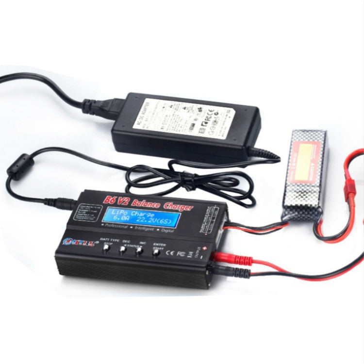 HTRC B6 V2 Balance Charger Intelligent Model Airplane Lithium Battery Charger,
