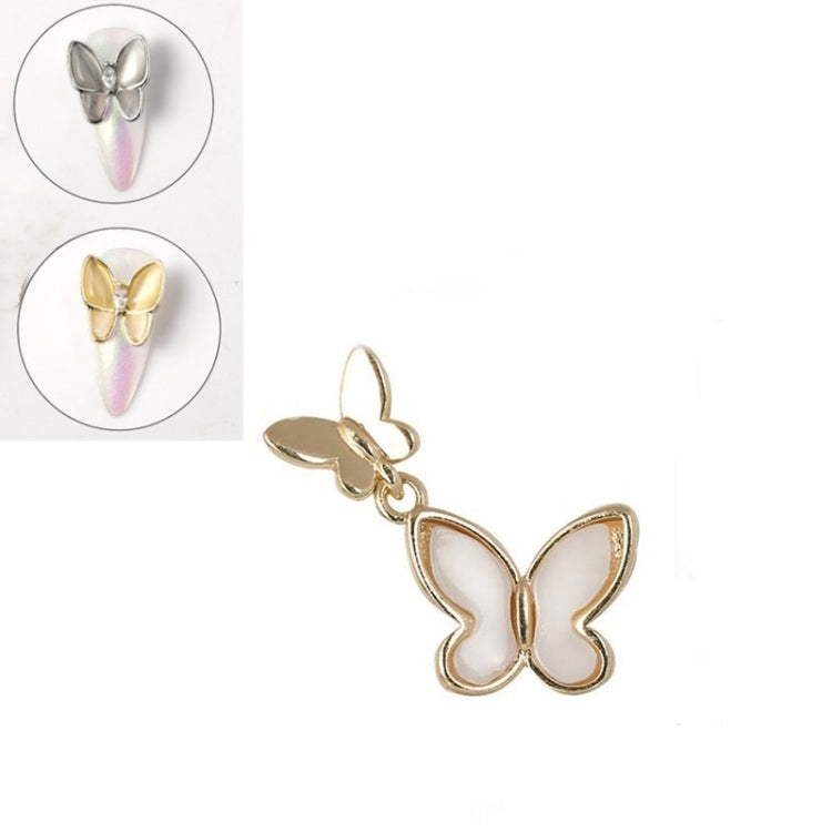 10 PCS Butterfly Nail Art Accessories Golden Three-dimensional Cat's Eye Butterfly Zircon DIY Nail Decoration Accessories
