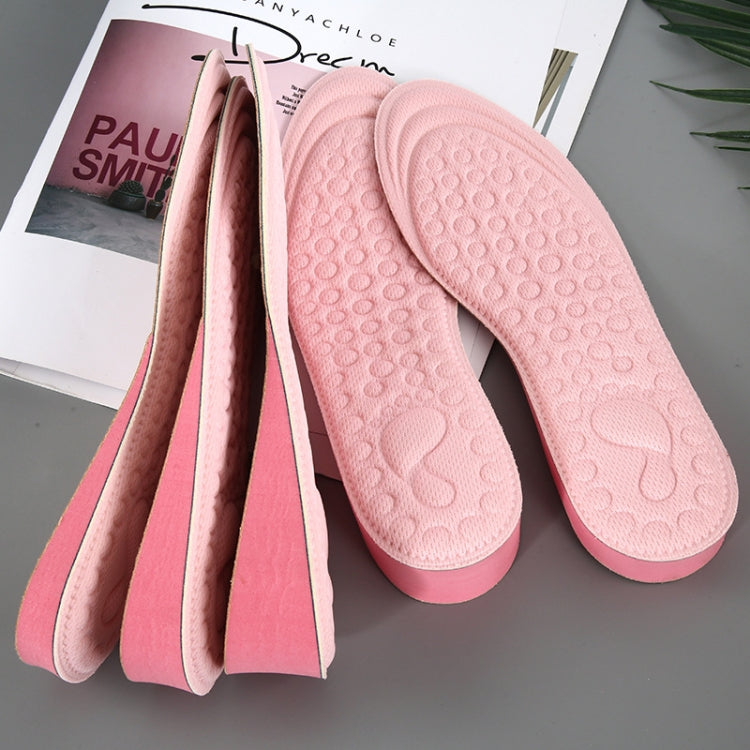 2 Pairs Massage Inner Heightening Insoles Men and Women EVA Breathable Sports Heightening Shoes Full Pad