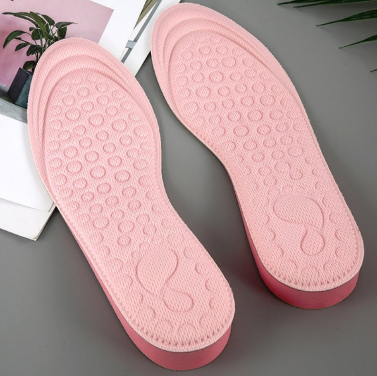 2 Pairs Massage Inner Heightening Insoles Men and Women EVA Breathable Sports Heightening Shoes Full Pad