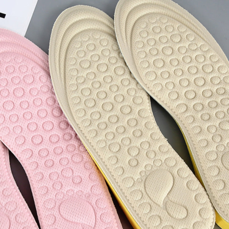 2 Pairs Massage Inner Heightening Insoles Men and Women EVA Breathable Sports Heightening Shoes Full Pad