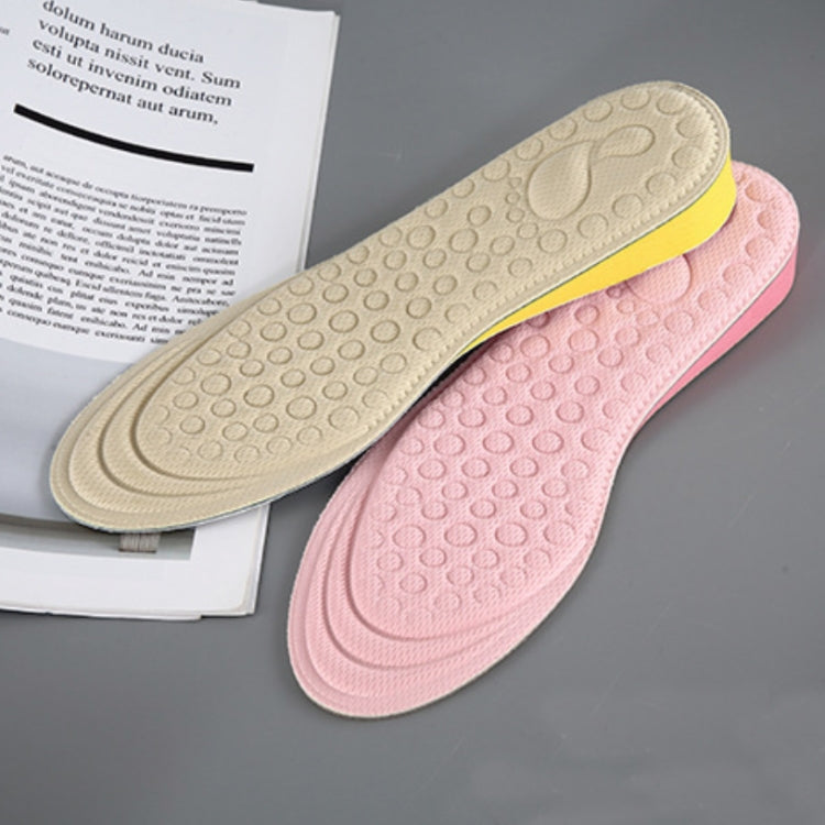 2 Pairs Massage Inner Heightening Insoles Men and Women EVA Breathable Sports Heightening Shoes Full Pad