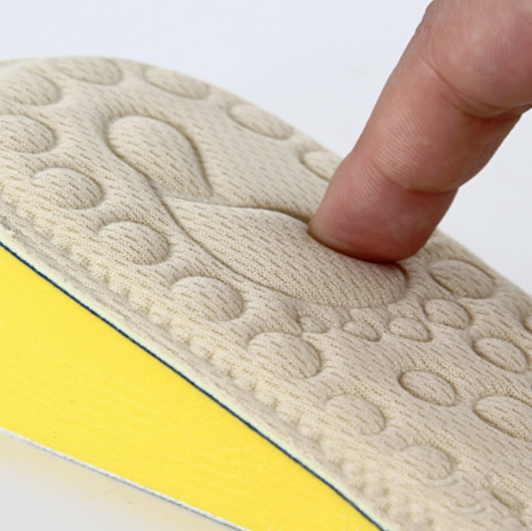 2 Pairs Massage Inner Heightening Insoles Men and Women EVA Breathable Sports Heightening Shoes Full Pad