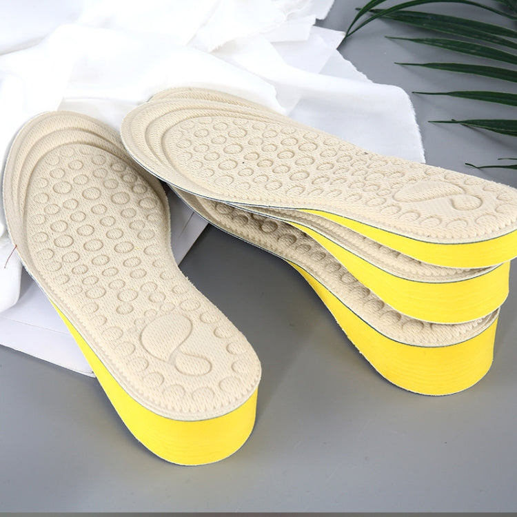 2 Pairs Massage Inner Heightening Insoles Men and Women EVA Breathable Sports Heightening Shoes Full Pad