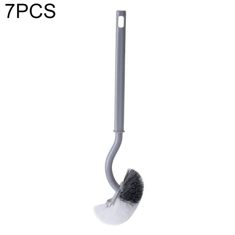 7 PCS Household Toilet Long Handle Toilet Brush Toilet Cleaning Brush