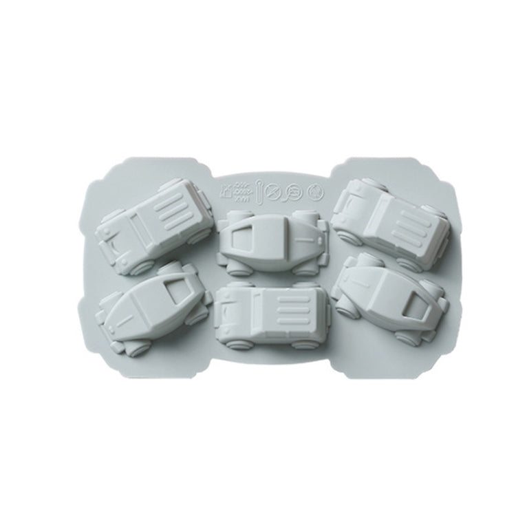 6 PCS Creative Cake Chocolate Mold 3D Car Cartoon Household Silicone Baking Ice Tray Mold