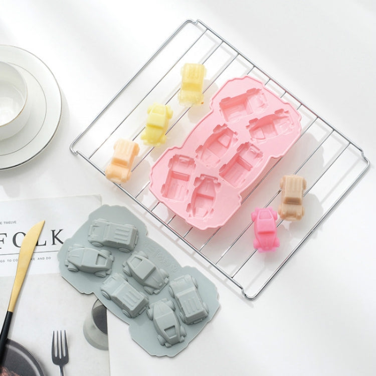6 PCS Creative Cake Chocolate Mold 3D Car Cartoon Household Silicone Baking Ice Tray Mold