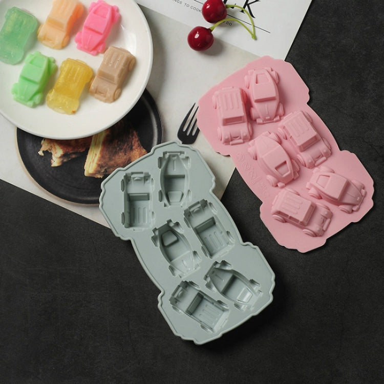 6 PCS Creative Cake Chocolate Mold 3D Car Cartoon Household Silicone Baking Ice Tray Mold